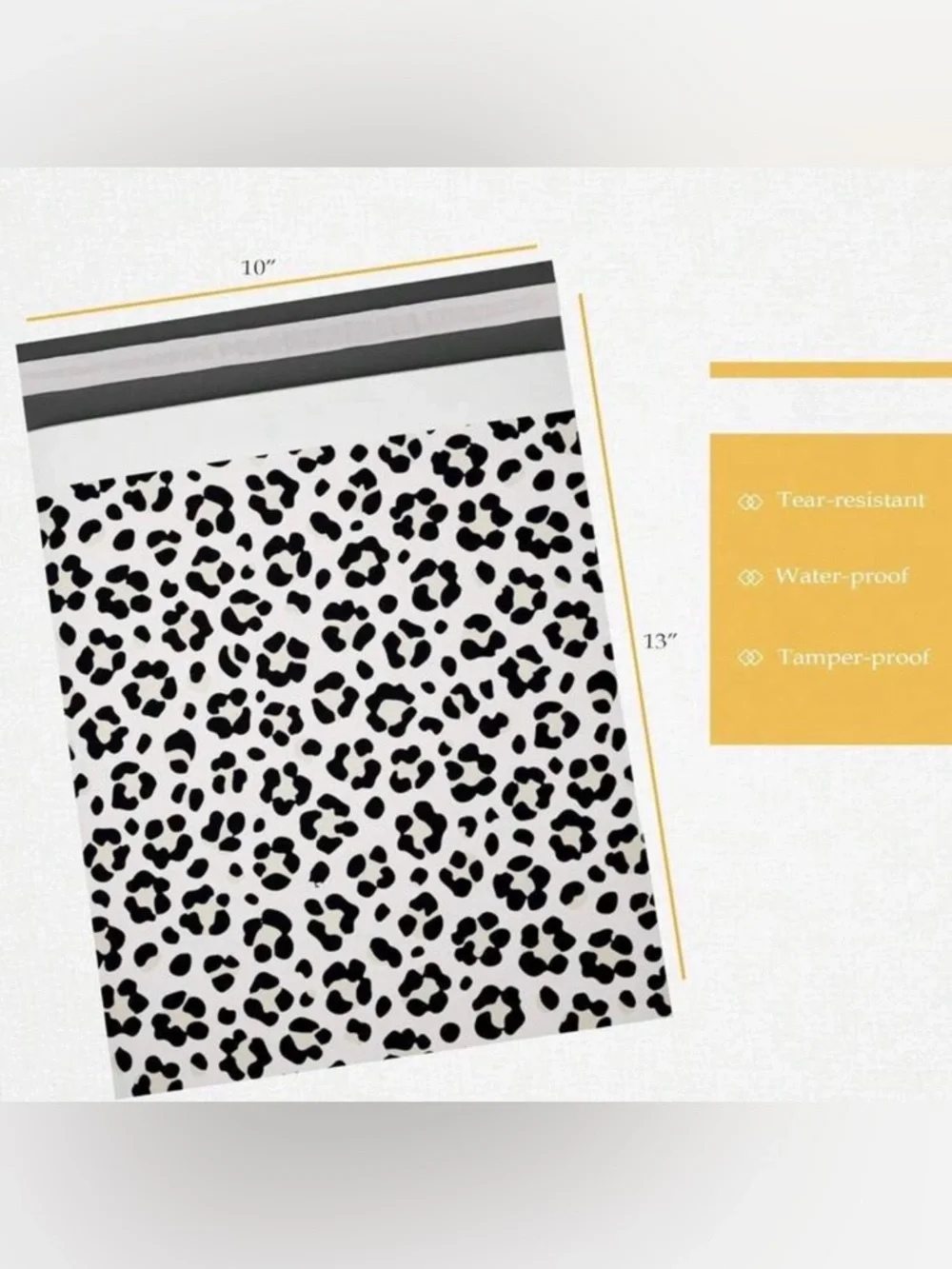 Set of 25 10x13 Leopard Print‎ Thank You Polymailers